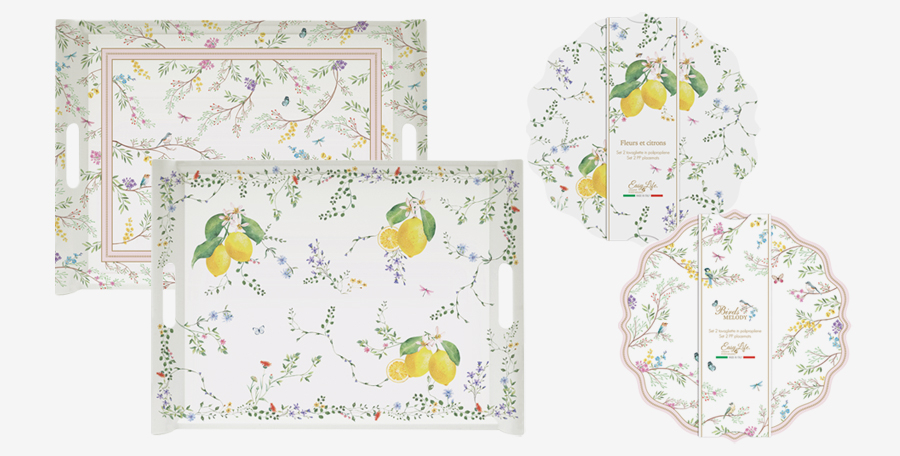 Поступление посуды Easy Life. Коллекции Amalfi, Fromage, Gallery, Herbarium, Tiffany, "Сад мечты", "Пение птиц", "Цветы и лимоны"