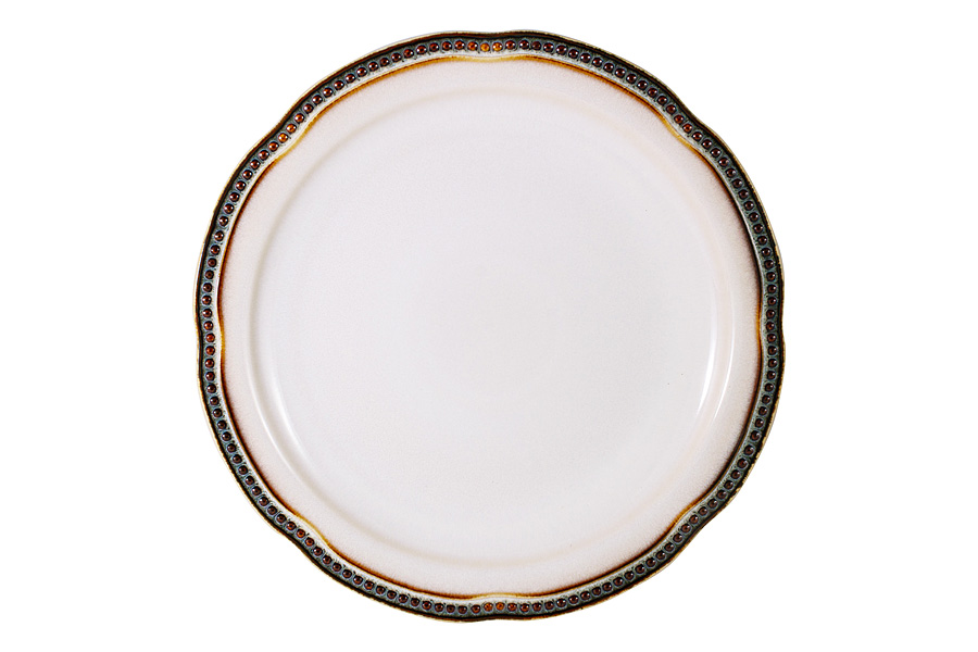 Тарелка обеденная Pompeia кремовая, 27,5 см