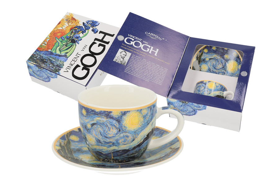 Поступление фарфоровой посуды для чая и кофе Carmani. Коллекции "Г. Климт" и "В. Ван Гог"